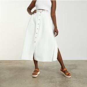 Everlane The Easy Button-Front Skirt